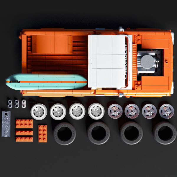 Mattel Mattel Brick Shop Hot Wheels Jogo De Construção Elite Carrinha Chevy De 1962 Personalizada