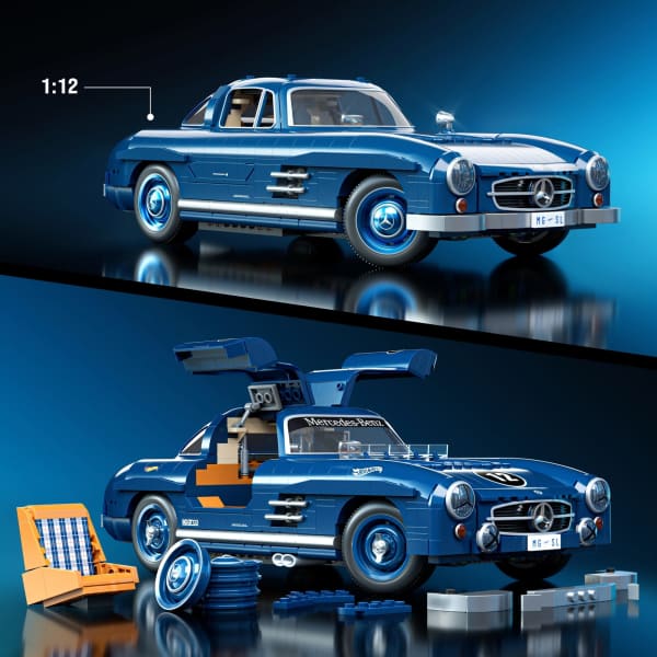 Mattel Mattel Brick Shop Hot Wheels Jogo De Construção Premium Mercedes-Benz 300 SL