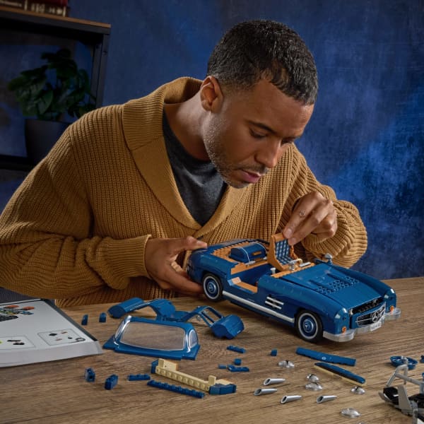 mattel Mattel Brick Shop Hot Wheels Jogo de Construção Premium Mercedes-Benz 300 SL