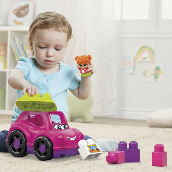 Mattel MEGA BLOKS Catie Convertible Fisher-Price Toy Blocks With 1 Figure (6 Pieces) For Toddler