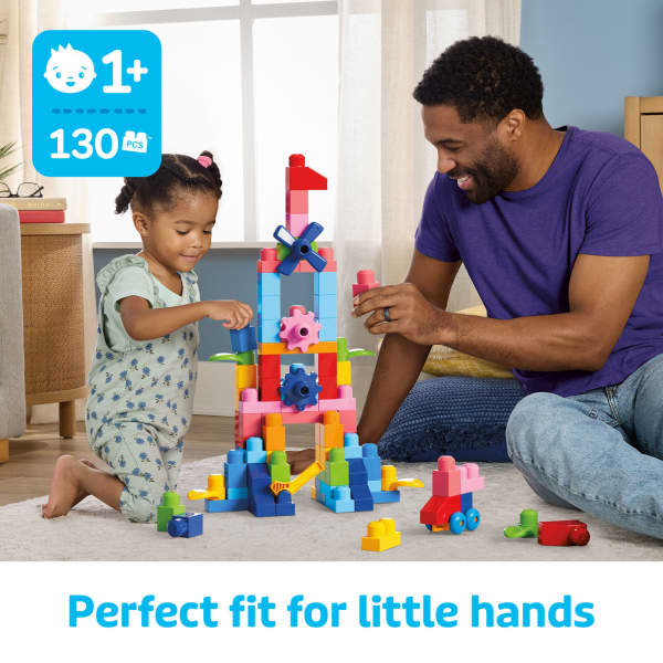 mattel MEGA BLOKS First Builders Big Bag Of Blocks Toy Blocks With Storage Bag (130 Pieces) For Toddler