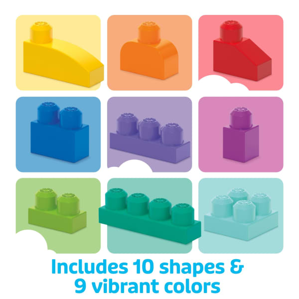 Mattel MEGA BLOKS First Builders Big Building Bag Toy Blocks With Storage Bag (80 Pieces) For Toddler