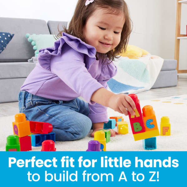 Mattel MEGA Bloks Fisher-Price ABC Building Bag Block Toy With Storage (30 Pieces) For Toddler