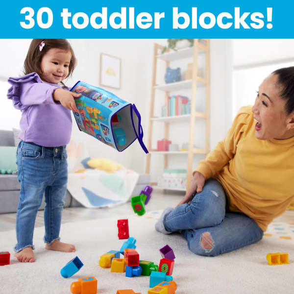 Mattel MEGA Bloks Fisher-Price ABC Building Bag Block Toy With Storage (30 Pieces) For Toddler