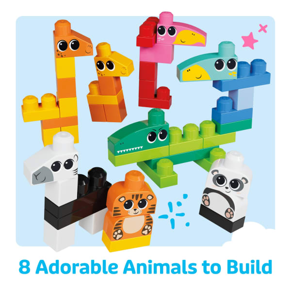 Mattel MEGA Bloks Fisher-Price Animal Blocks Building Toy With Storage (250 Pieces) For Toddler