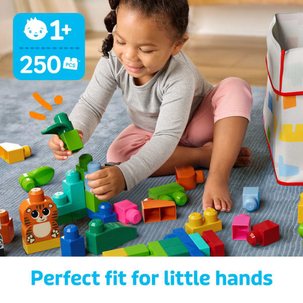 mattel MEGA Bloks Fisher-Price Animal Blocks Building Toy With Storage (250 Pieces) For Toddler