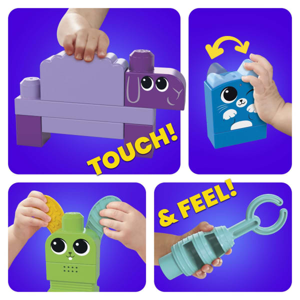 Mattel MEGA Bloks Fisher Price Musical Farm Band Sensory Block Toy (45 Pieces) For Toddler