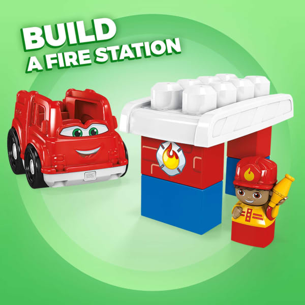 Mattel MEGA BLOKS Freddy Fire Truck Fisher-Price Toy Blocks With 1 Figure (6 Pieces) For Toddler