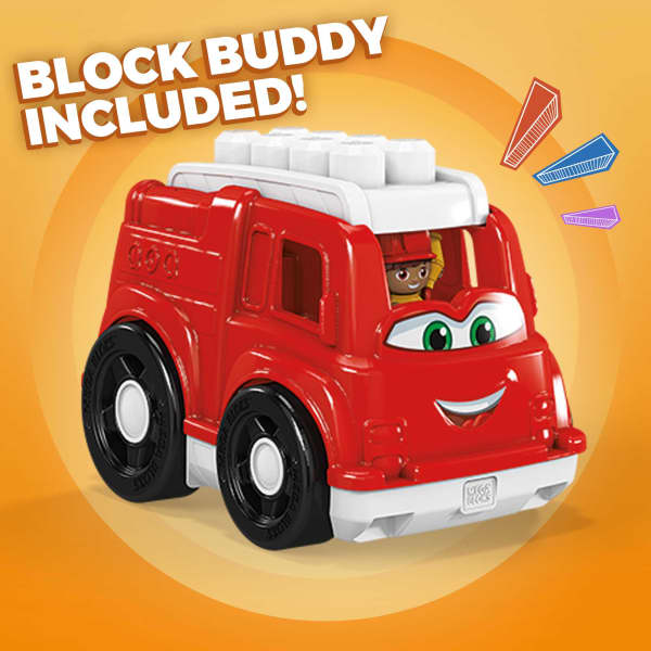 Mattel MEGA BLOKS Freddy Fire Truck Fisher-Price Toy Blocks With 1 Figure (6 Pieces) For Toddler