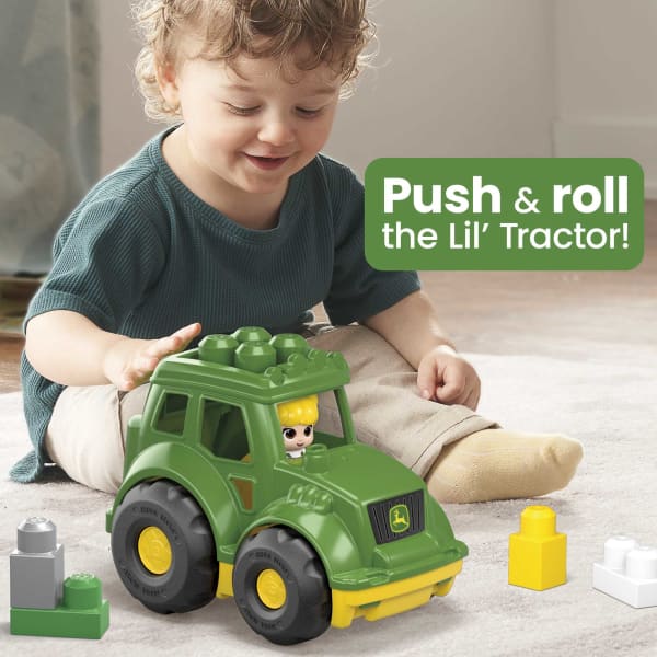 Mattel MEGA BLOKS John Deere Lil' Tractor Building Toy Blocks (6 Pieces) For Toddlers