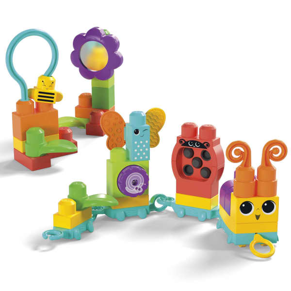 Mattel MEGA Bloks Move N Groove Caterpillar Sensory Building Toys For Toddlers 1-3 (30 Pcs)