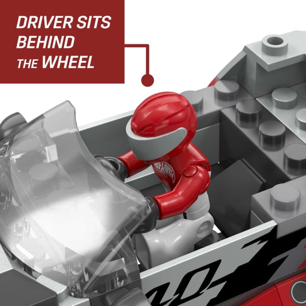 Mattel MEGA Hot Wheels Audi RS 6 GTO Concept Toy Car Building Kit With 1 Figure (77 Pieces)