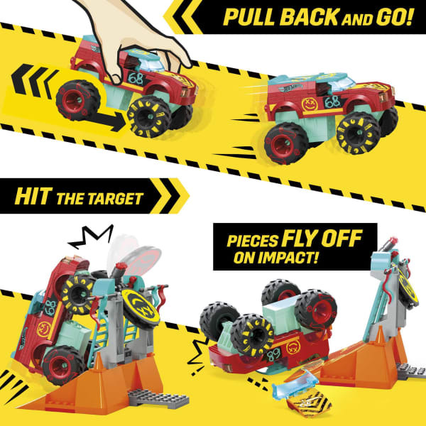 Mattel MEGA Hot Wheels Demo Derby Extreme Trick Course Monster Truck Building Toy (151 Pieces)