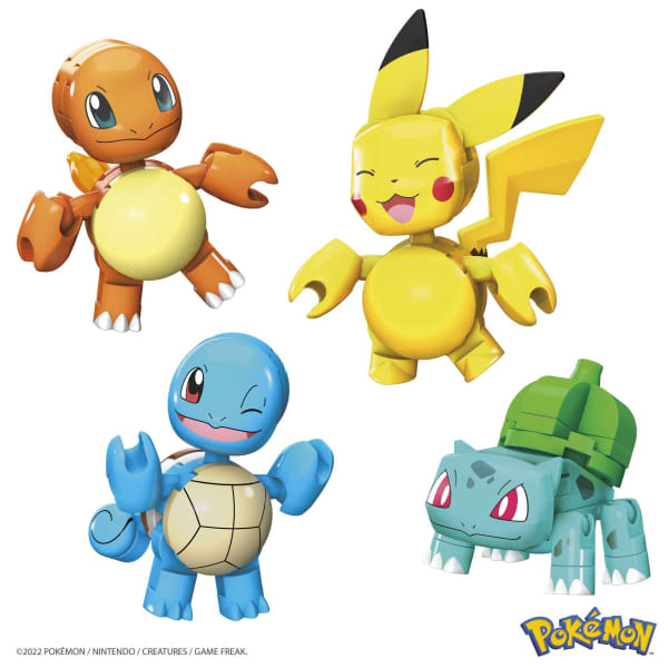 Mattel MEGA Pokémon Building Toy Kit Kanto Region Team With 4 Figures (130 Pieces) For Kids