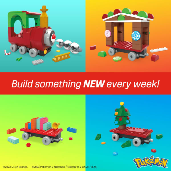 Mattel MEGA Pokémon Holiday Train Building Set With 373 Pieces And Festive Surprises