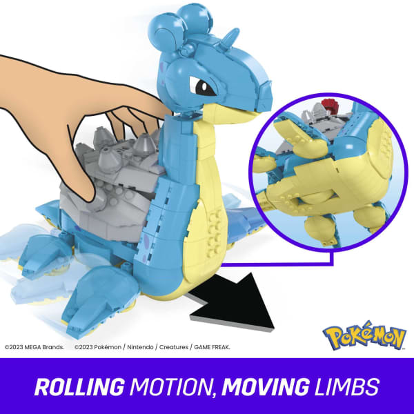 Mattel MEGA Pokémon Lapras Building Toy Kit With Action Figure (527 Pieces) For Kids