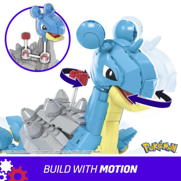 Mattel MEGA Pokémon Lapras Building Toy Kit With Action Figure (527 Pieces) For Kids