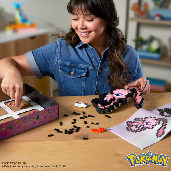 mattel MEGA Pokémon Mew Building Toy Kit (434 Pieces) Retro Set For Collectors