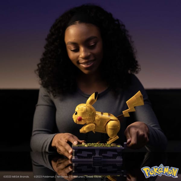 mattel MEGA Pokémon Motion Pikachu Building Brick Set With Mechanized Motion (1095 Pieces)