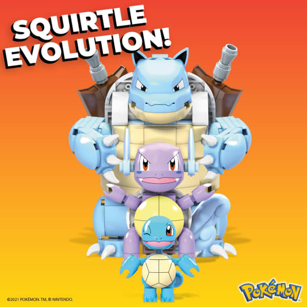 Mattel MEGA Pokémon Squirtle Building Toy Kit With 3 Action Figures (379 Pieces) For Kids