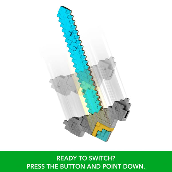 Mattel Minecraft Click And Switch Sword And Pickaxe Role-Play 2-In-1 Toy Inspired By The Movie