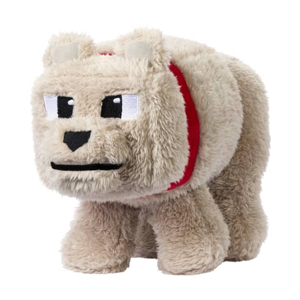 Mattel Minecraft Dennis The Wolf Plush Toy 8-inch Collectible Soft Doll Inspired By A Minecraft Movie