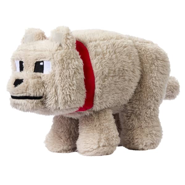 Mattel Minecraft Dennis The Wolf Plush Toy 8-inch Collectible Soft Doll Inspired By A Minecraft Movie
