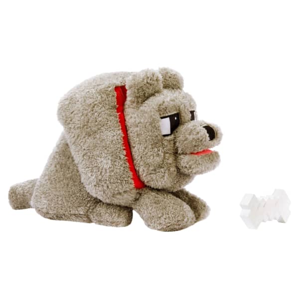 Mattel Minecraft Food Mode Dennis Plush Interactive Toy With Sounds & Bone Accessory Inspired By The Movie