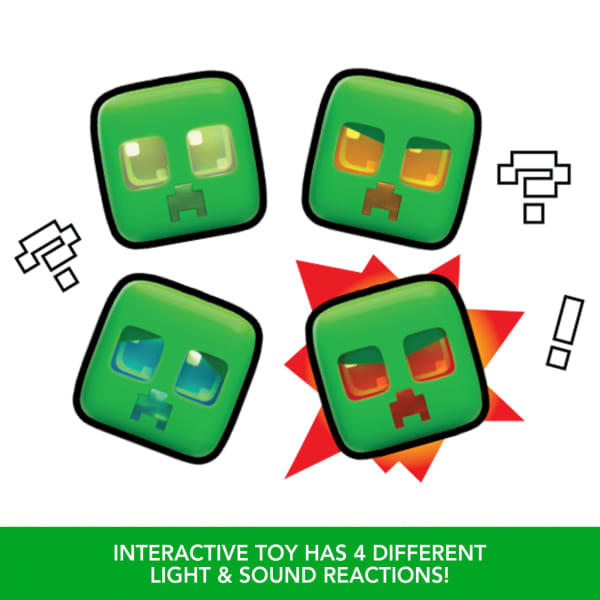 Mattel Minecraft My Pet Creeper Interactive Toy Action Figure With Lights Sounds & Exploding Action