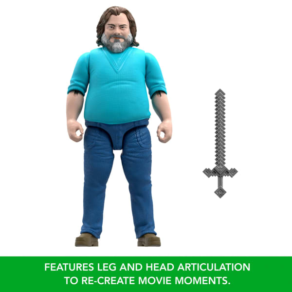 Mattel Minecraft Steve Large-Scale Action Figure 12-Inch Character Collectible Inspired By The Movie