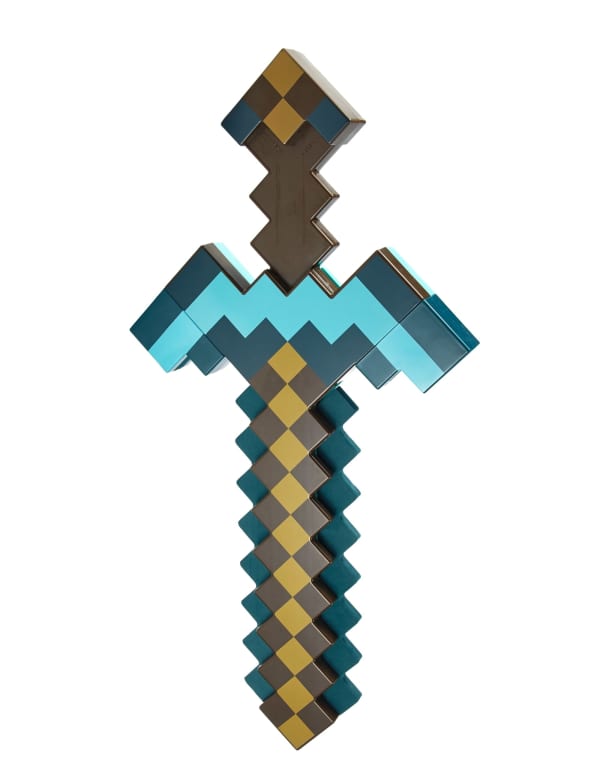 Mattel Minecraft Transforming Diamond Sword & Pick-Axe Kid-Sized 2-in-1 Toy For Role-Play & Costumes