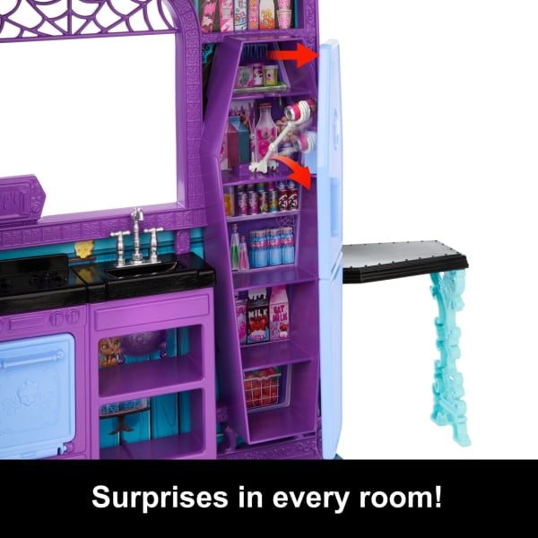 Mattel Monster High Boo-Tique Hotel Doll House With Spooky Surprises In EVery Room And 13+ Accessories