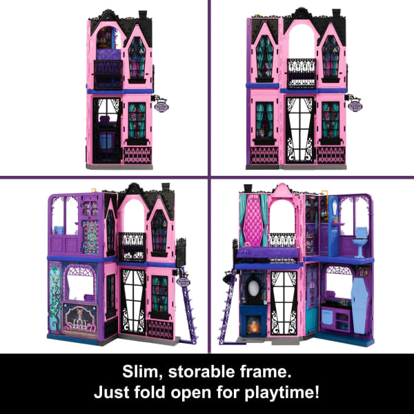 Mattel Monster High Boo-Tique Hotel Doll House With Spooky Surprises In EVery Room And 13+ Accessories