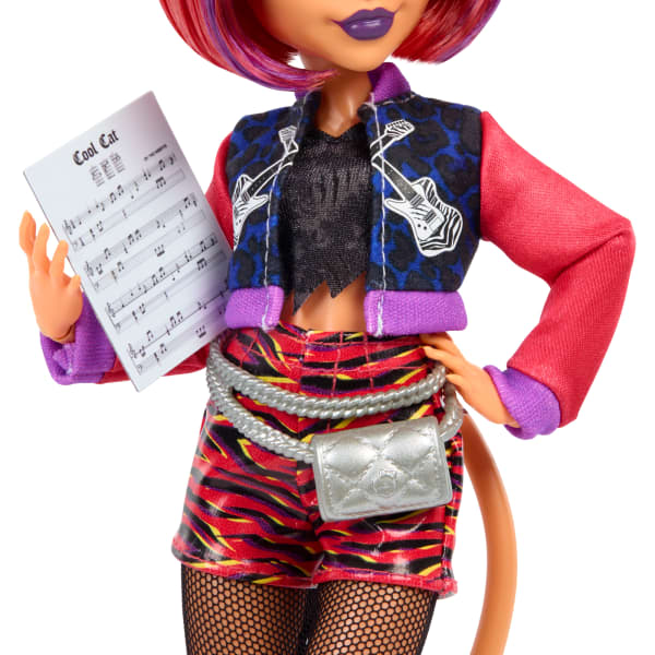 Mattel Monster High Fearbook Toralei Fashion Doll With Varsity Jacket Yearbook And Music Accessories