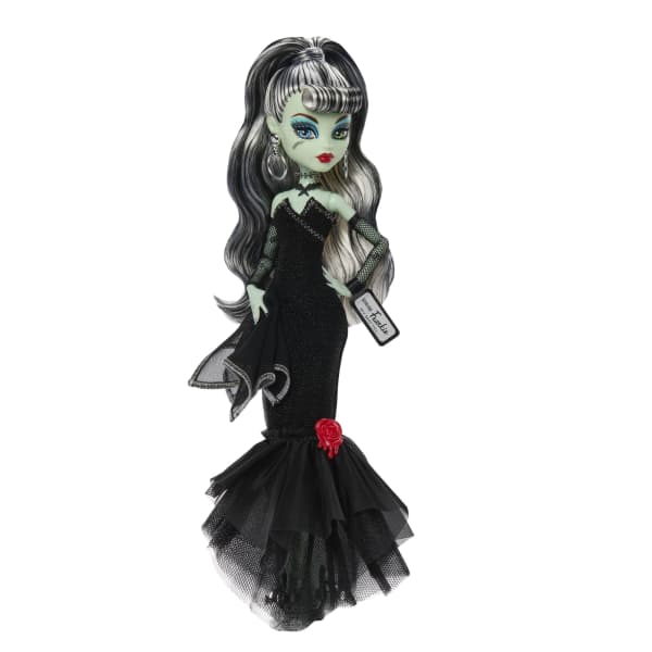 Mattel Monster High X Barbie Doll Frankie Stein With Original Barbie Swimsuit Black Dress And Accessories