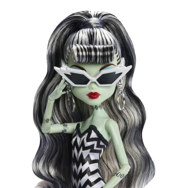 mattel Monster High X Barbie Doll Frankie Stein With Original Barbie Swimsuit Black Dress And Accessories