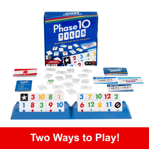 Mattel Phase 10 Tiles Game Family Tile-Based Game With Rummy-Type Play For 2-6 Players