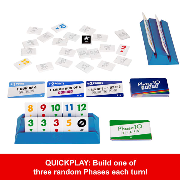 Mattel Phase 10 Tiles Game Family Tile-Based Game With Rummy-Type Play For 2-6 Players