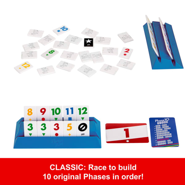 Mattel Phase 10 Tiles Game Family Tile-Based Game With Rummy-Type Play For 2-6 Players