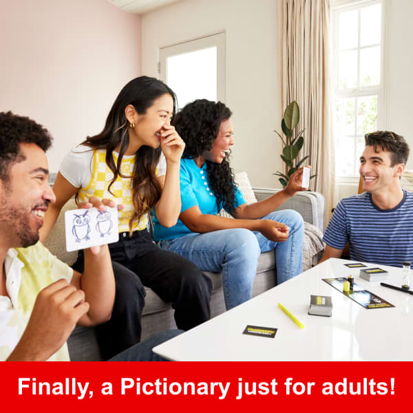 mattel Pictionary Adults Only Party Game For Adults And Game Night Drawing Game With Silly Sketches