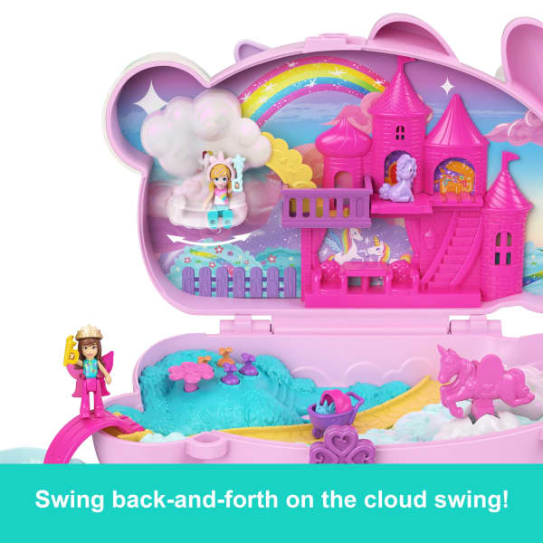 Mattel Polly Pocket 2-In-1 Bunny Fun Compact Wearable Purse Playset With 2 Dolls & 12 Accessories Including Pets