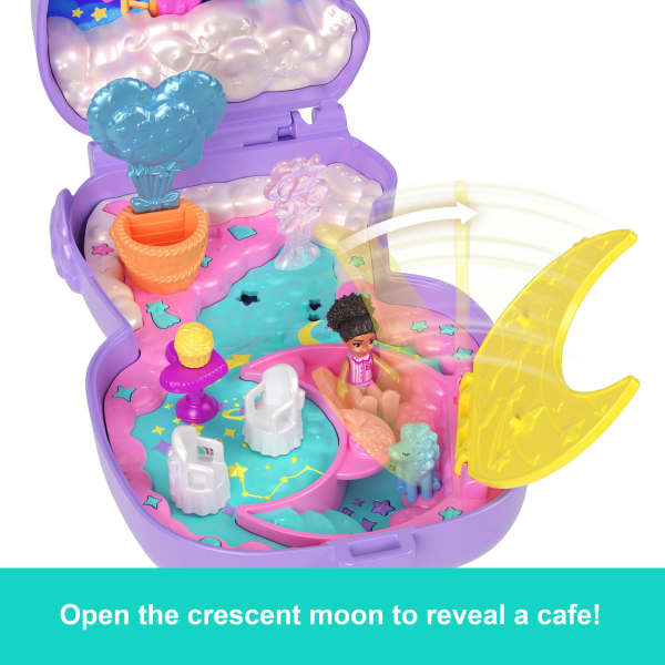 Mattel Polly Pocket Cozy Dreamland Lamb Compact Playset With 1 Micro Doll And Pet Unicorn Travel Toy With Food & Styling Accessories