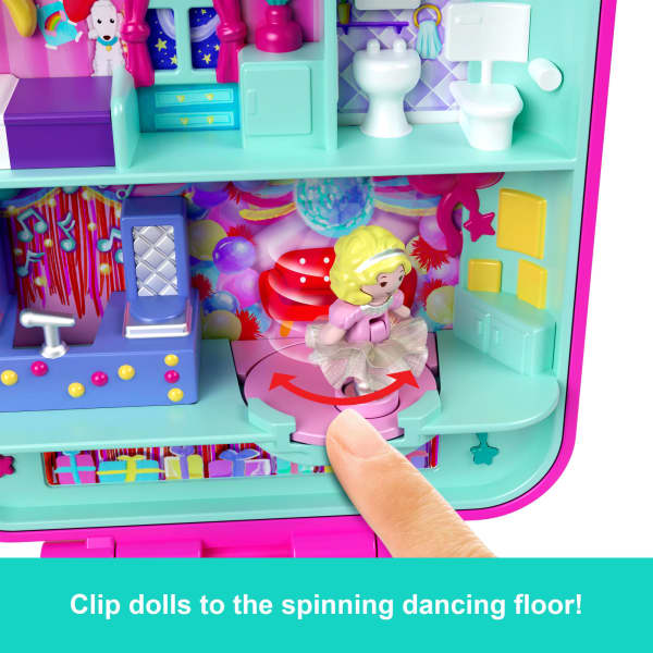 Mattel Polly Pocket Doll & Playset Mattel 80Th Heritage Compact Doll House With Celebration Theme 1 Pet And Furniture