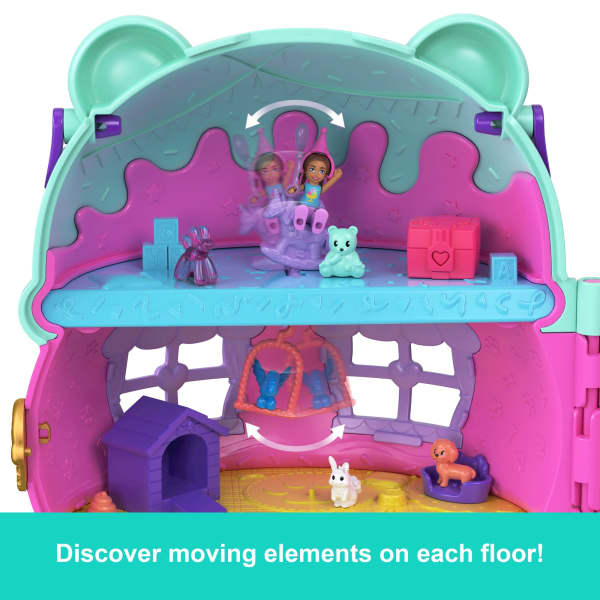 Mattel Polly Pocket Dolls And Playset Gelato House With Elevator Ice Cream Theme With 25+ Accessories Including Furniture And Pets
