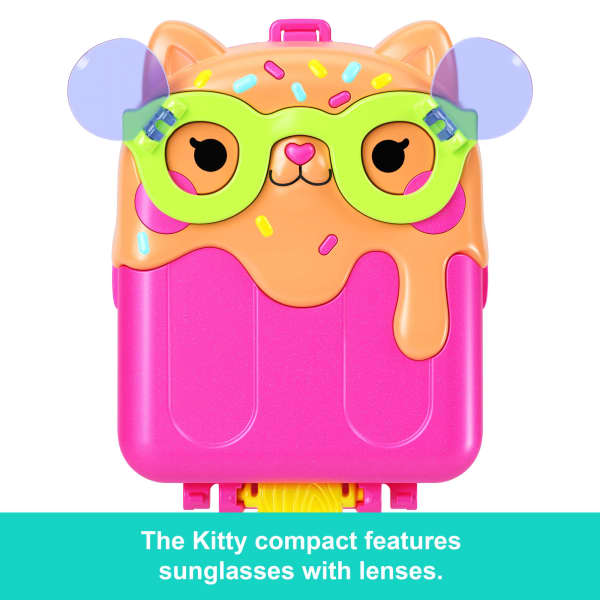 Mattel Polly Pocket Kitty Popsicle Resort Compact Playset With 1 Micro Doll And Pet Puppy Travel Toy With Themed Accessories