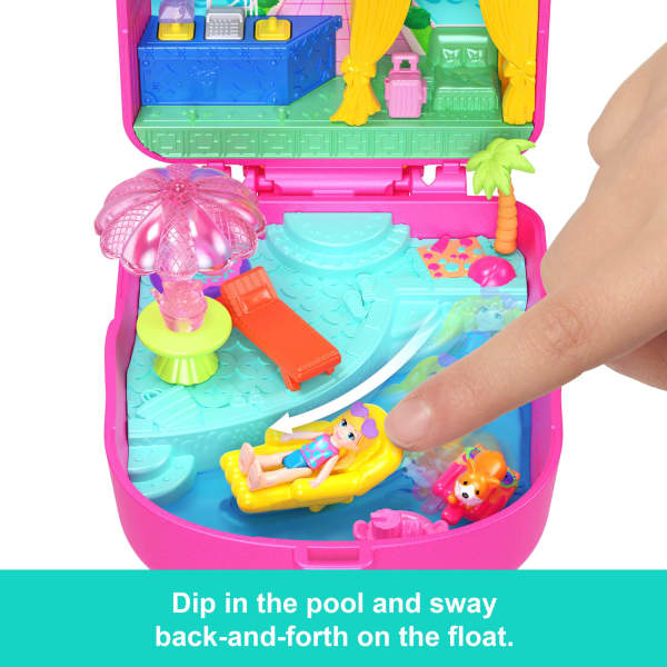 Mattel Polly Pocket Kitty Popsicle Resort Compact Playset With 1 Micro Doll And Pet Puppy Travel Toy With Themed Accessories