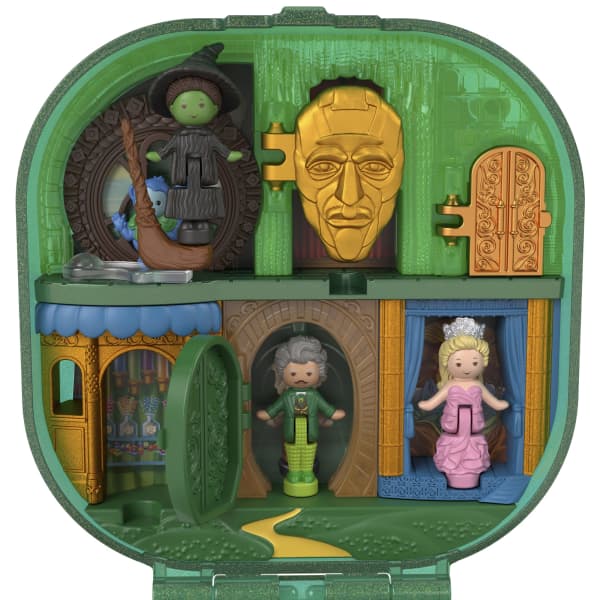 Mattel Polly Pocket Micro Dolls And Playset Collector Wicked Compact With Hat And Bubble Accessories