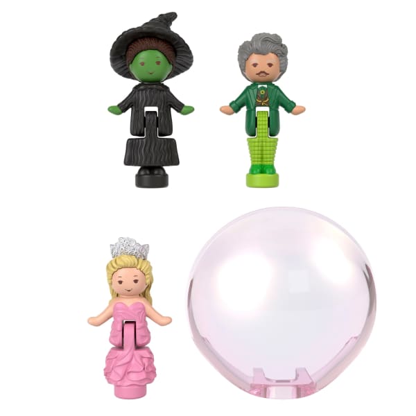 Mattel Polly Pocket Micro Dolls And Playset Collector Wicked Compact With Hat And Bubble Accessories