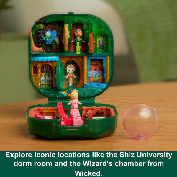 Mattel Polly Pocket Micro Dolls And Playset Collector Wicked Compact With Hat And Bubble Accessories