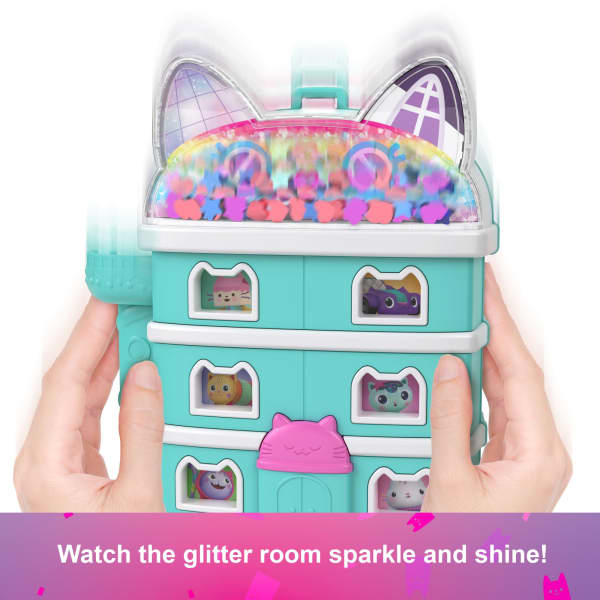 Mattel Polly Pocket Micro Dolls And Playset Gabby's Dollhouse Compact With 9 Accessories & Pet Cat Friends
